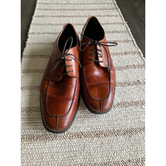 Cole Haan Men’s Dress Shoes Size 11 Brown Leather Square Toe Oxford Dress Shoe - Picture 2 of 7